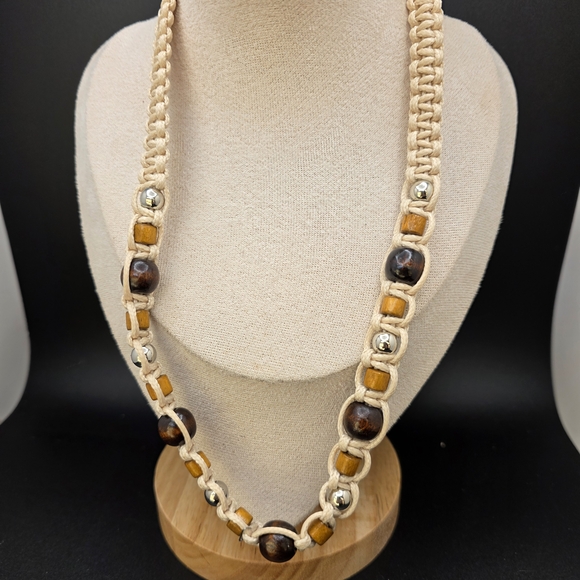 paparazzi Other - Elegant Tan and Brown Beaded Necklace (2091)